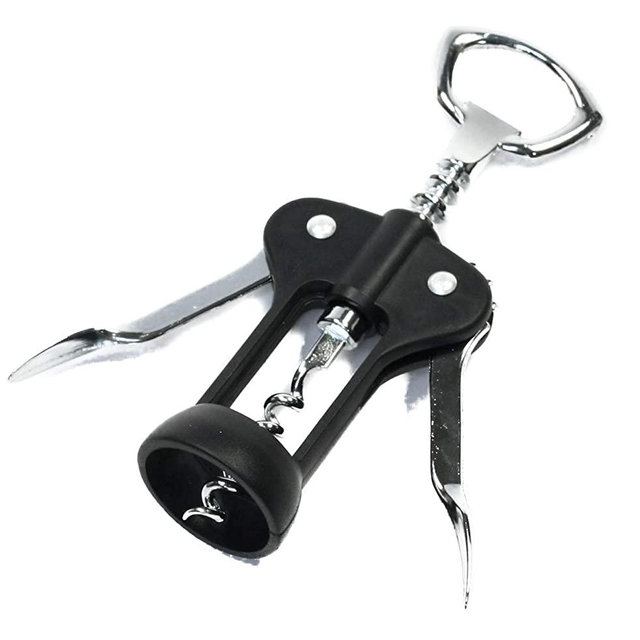 Chef Craft Select Metal Winged Corkscrew, 6.25 inch, Black and Chrome