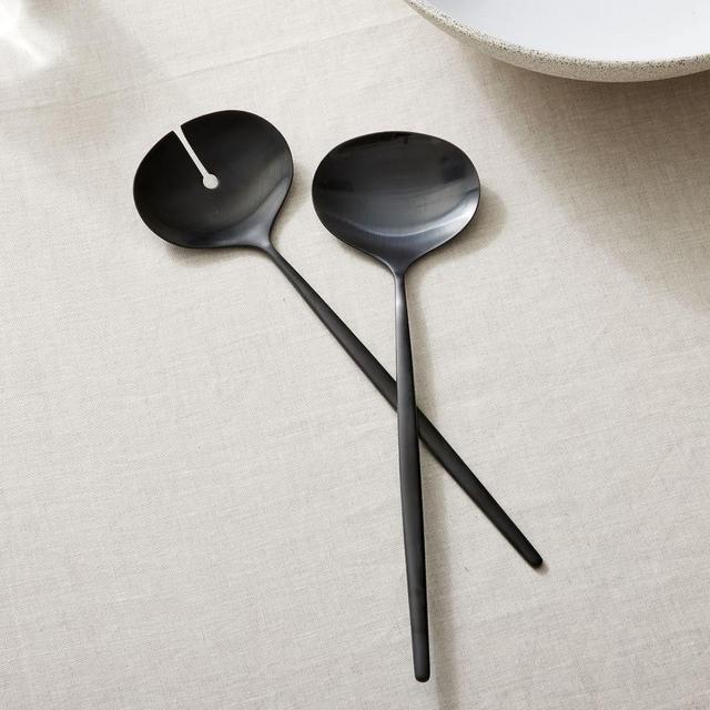 Ap Sidney Salad Server, Black, Set Of 2