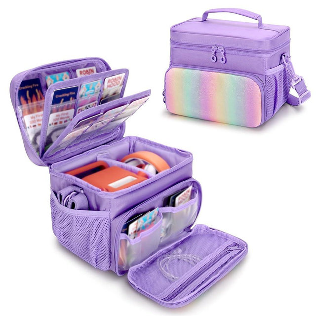 Carrying Case Compatible with Yoto Player (3rd Generation), Card Holder Hold Up to 30 Cards, Travel Storage Bag for Bluetooth Audio Speaker & Headphone Accessories, Purple (Case Only) Patented Design