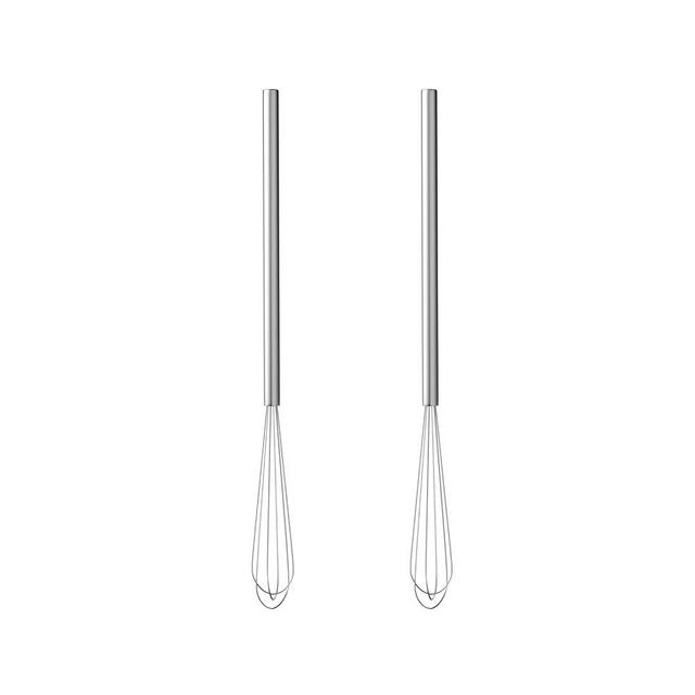 TAFOND 2 Pcs Mini Whisk, Stainless Steel Skinny Egg Beater Whisk for Blending, Whisking, Beating, or Stirring