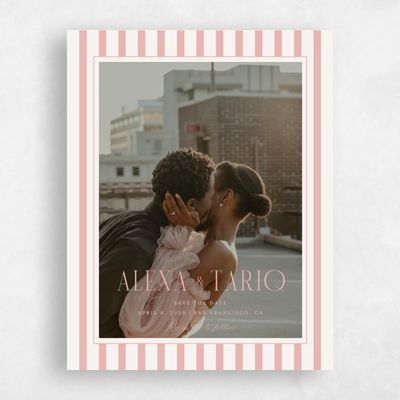 Orange Typography Wedding Save the Date - Azelie Photo