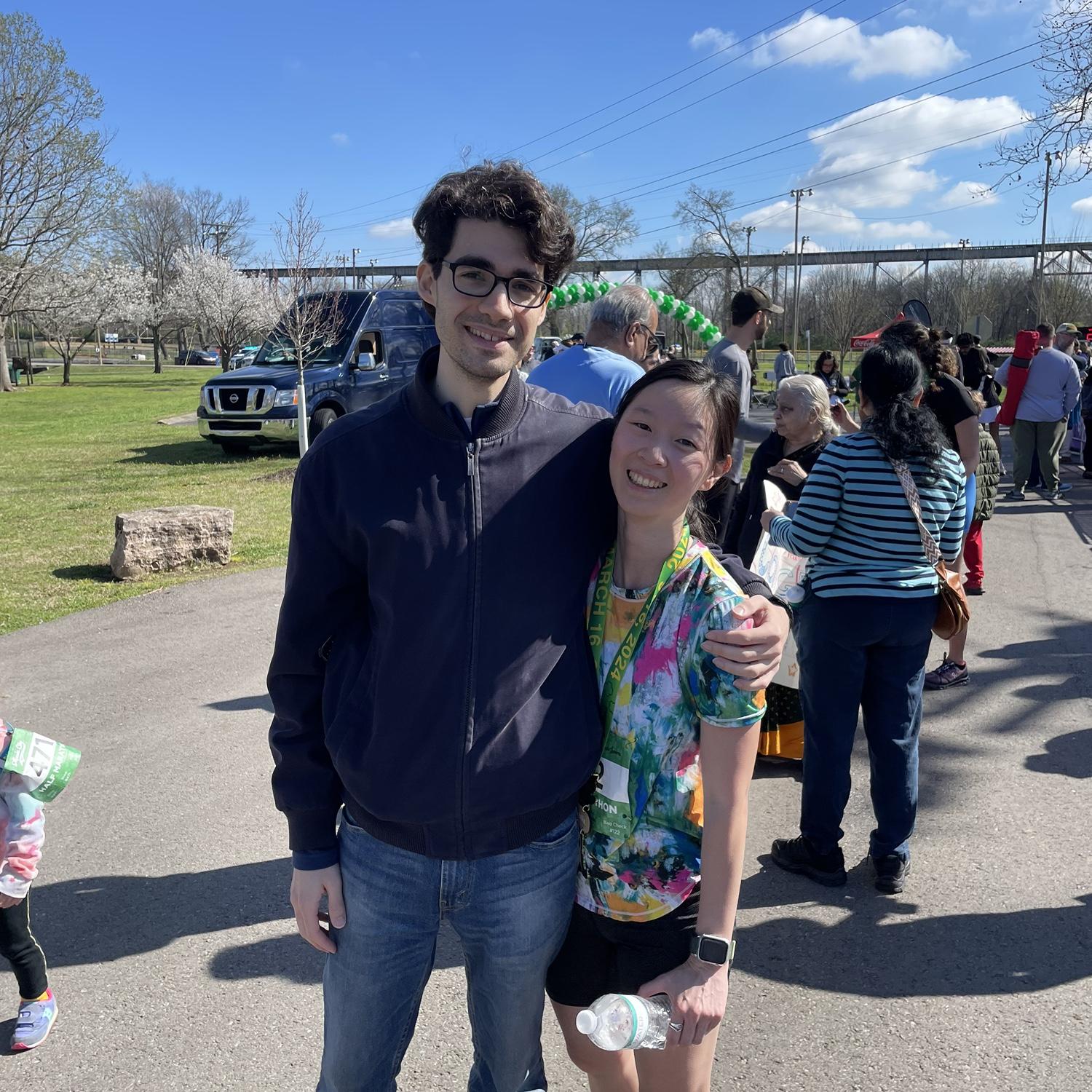 Lauren ran her first half marathon with Abhi!!!
