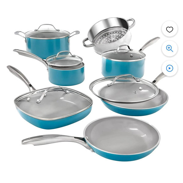 Nonstick 12 Piece Stainless Steel Pots & Pans Set