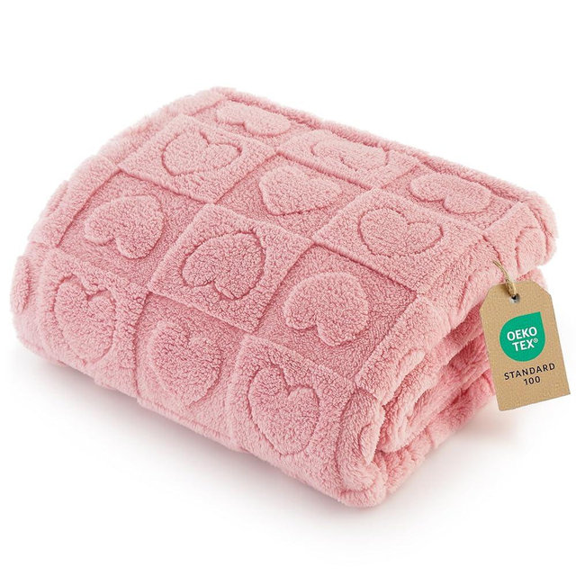 Bedsure Dog Blanket for Small Dogs Washable - Fluffy Fuzzy Puppy Cat Blanket with Premium 300GSM Coral Fleece Soft for Pet Kitten Doggy, Pink, 25x35IN