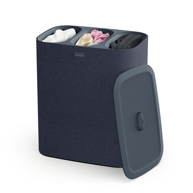 Joseph Joseph Tota Trio Laundry Separation Basket, Black, 90L