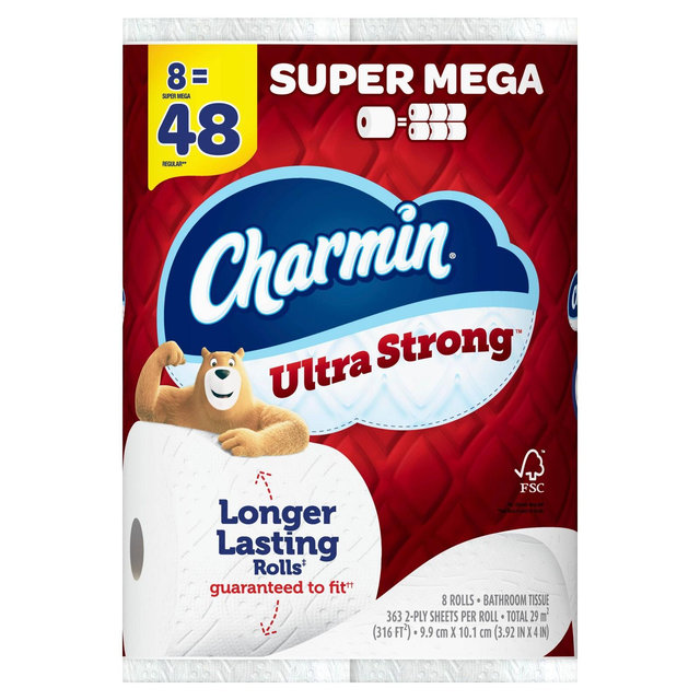 Charmin Ultra Strong Toilet Paper - 8 Super Mega Rolls