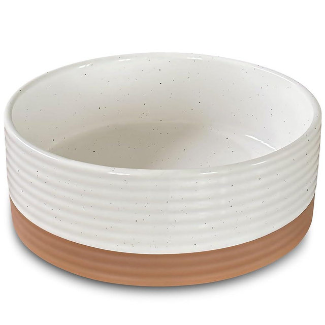 Mora Ceramic Pet Bowl Size Large - Food/Water Dish for Large Dogs, Cats, Great Dane, Mastiff, ect. 50oz or 8 Cups - Basic Bowls for Your Large Dog or Cat, Mix and Match for a Set - Vanilla White