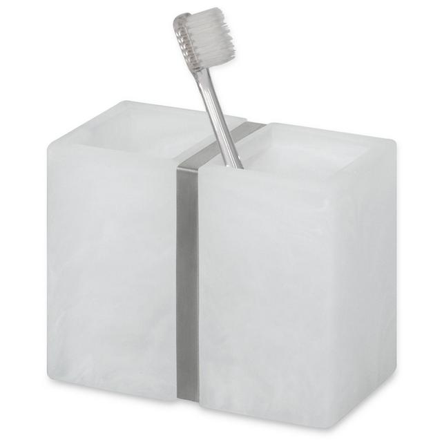 DKNY Minerale Frosted Toothbrush Holder in White