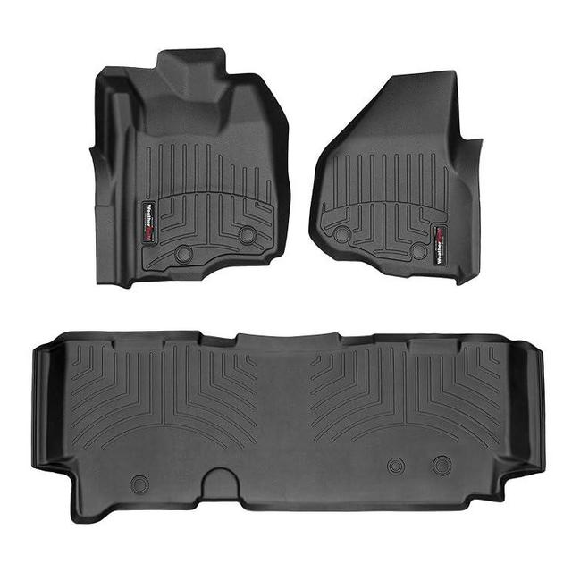 WeatherTech Custom Fit FloorLiners for Ford Super Duty - 1st & 2nd Row (449601V-443053V), Black