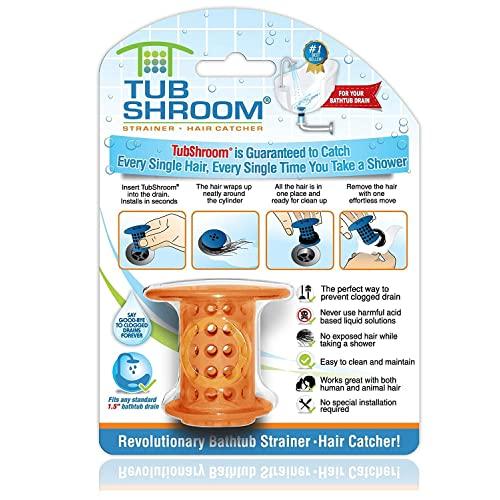 TubShroom. The Revolutionary Tub Drain Protector Hair Catcher/Strainer/Snare, Orange
