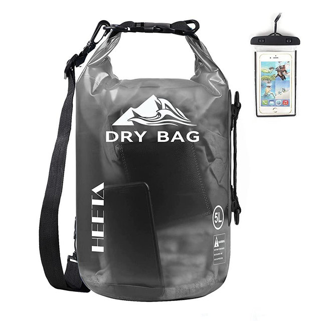 HEETA Waterproof Dry Bag for Women Men, 5L/10L/20L/30L/40L Roll Top Lightweight Dry Storage Bag Backpack with Phone Case for Travel, Swimming, Boating, Kayaking, Camping and Beach