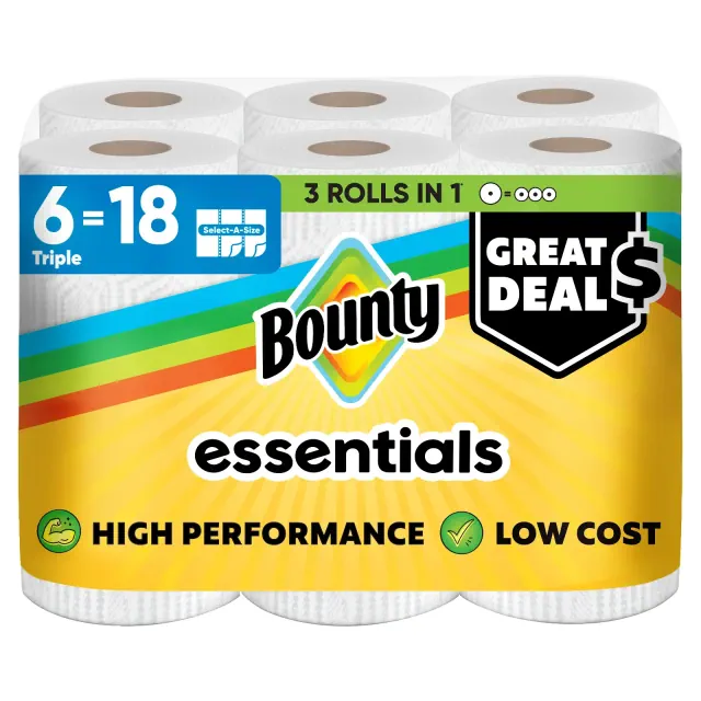 Bounty Essentials Select-A-Size Paper Towels - 6 Triple Rolls