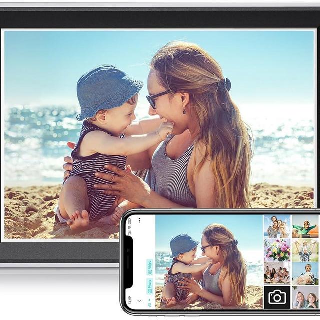 Atatat 10.1 Inch WiFi Digital Photo Frame, Electronic Smart Picture Frame with IPS Touch Screen, Internal 32GB Storage & Multi-User Binding, Easy Set Up and Instantly Photo Upload via APP or EMAIL