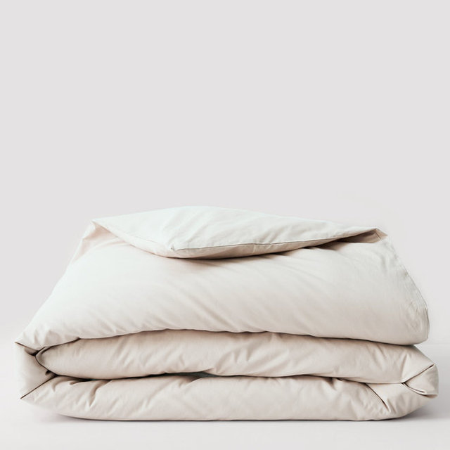Full/Queen, Bone Color - PACT Home Organic Cool-Air Percale Duvet Cover FQ