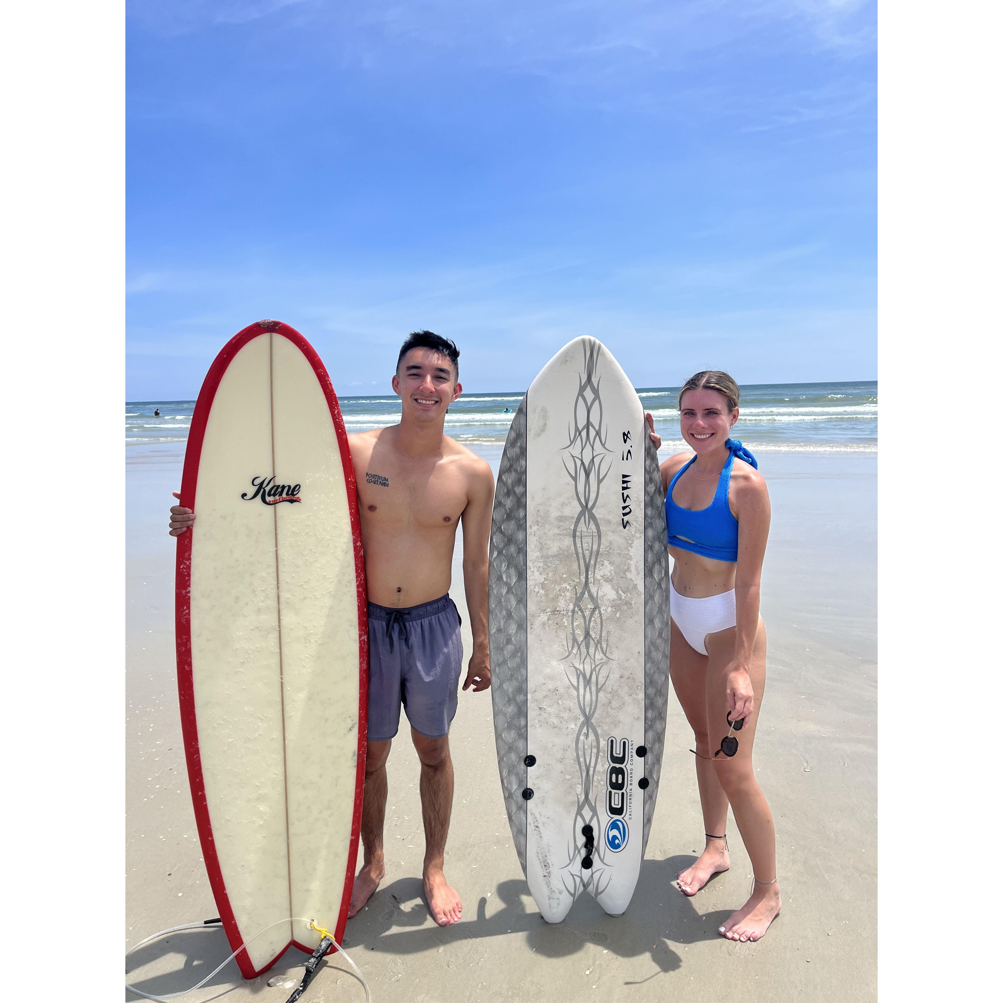 new smyrna - kelly caught some waves and laur caught some rays