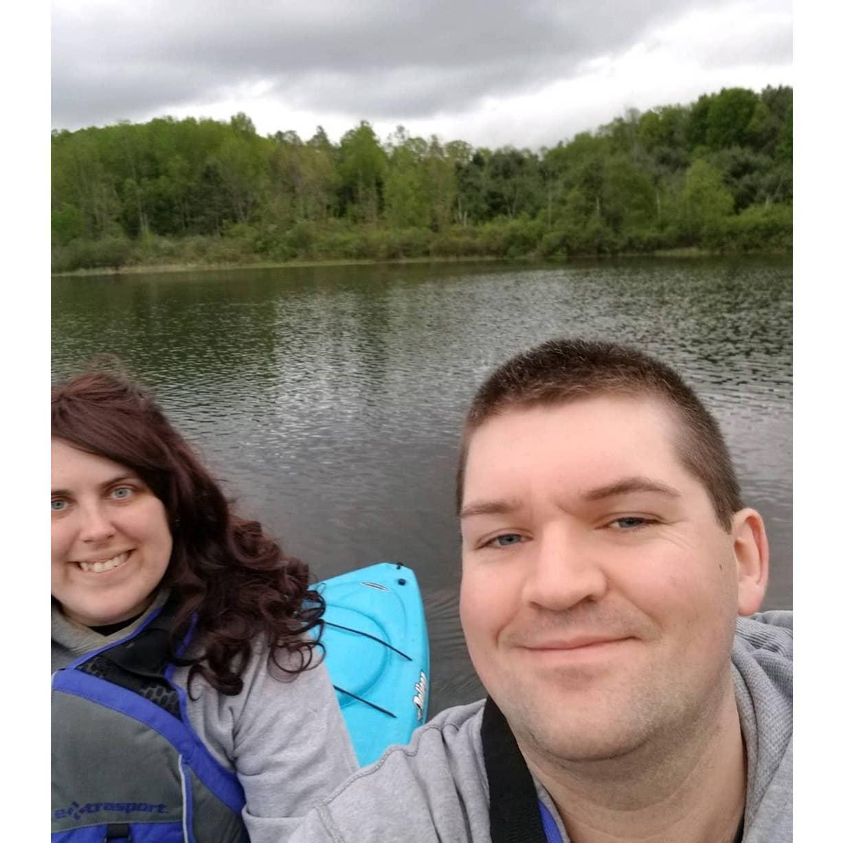 and the maiden voyage on Teddy's new kayak!