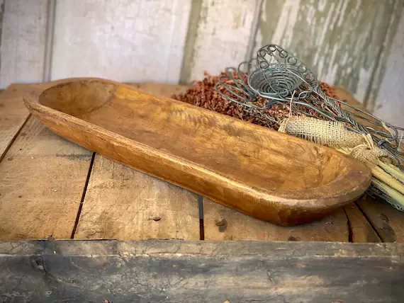 Hand Carved Baguette Bowl | Rustic Wood Bowls | Dough Bowl | Wooden Bowls | Farmhouse | Bohemian