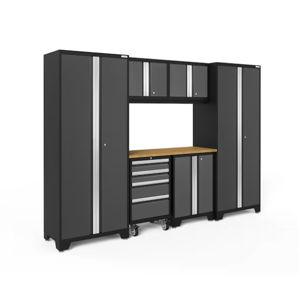 NewAge Products 108.0-in W x 76.75-in H x 18.0-in D 6 -Cabinets Steel Charcoal Gray Garage Storage System