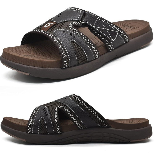 COFACE Mens Sport Recovery Sandals Plantar Fasciitis Soft Cushion Lightweight Orthotic Slides for Men