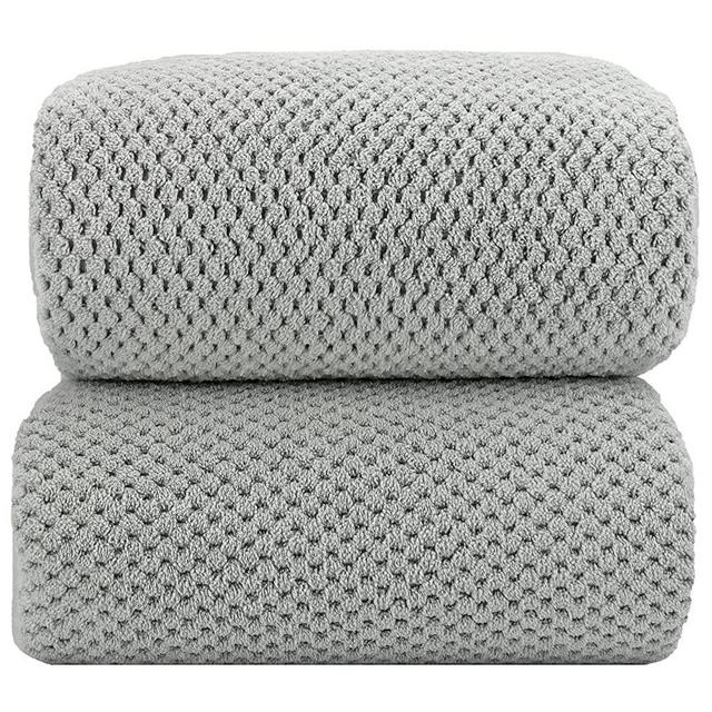 YTYC Towels,39x78 Inch Oversize Bath Sheets Premium Bath Towel Set for Bathroom Ultra Soft Highly Absorbent Hotel Quality Extra Large Fluffy Microfiber Coral Shower Towels 80% Polyester (Grey, 2)