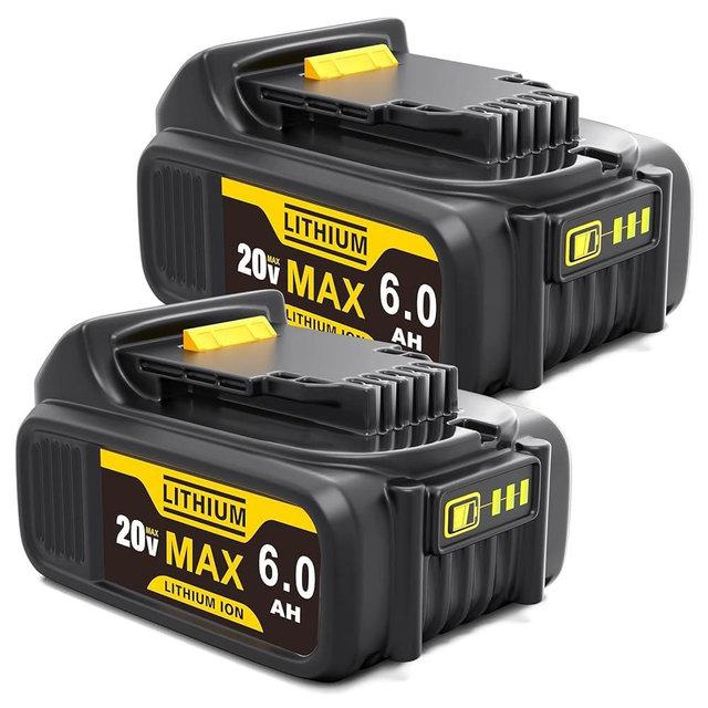 YPLFanHand 20V Battery Replacement for Dewalt Batteries: 2Packs 6Ah Lithium-ion Bateria Compatible with DCB200 DCD DCF DCG Series Cordless Power Tools