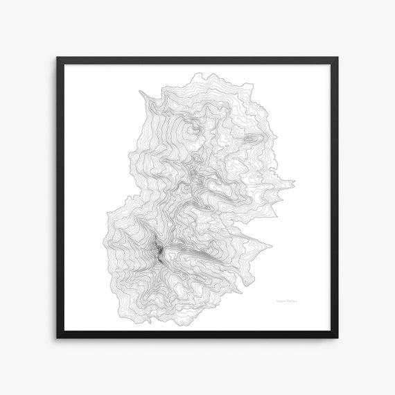 Mt. Thielsen Topography Art