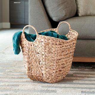 Water Hyacinth Wicker Basket with Handle