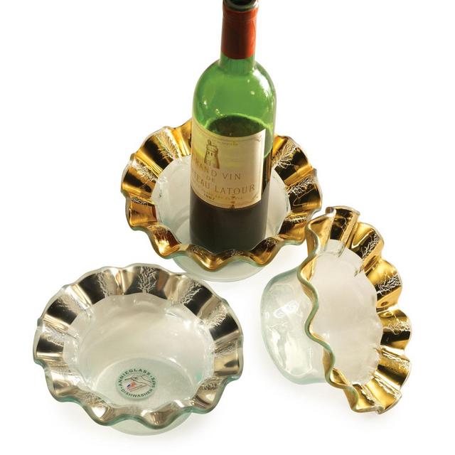 Ruffle Gold Wine Coaster