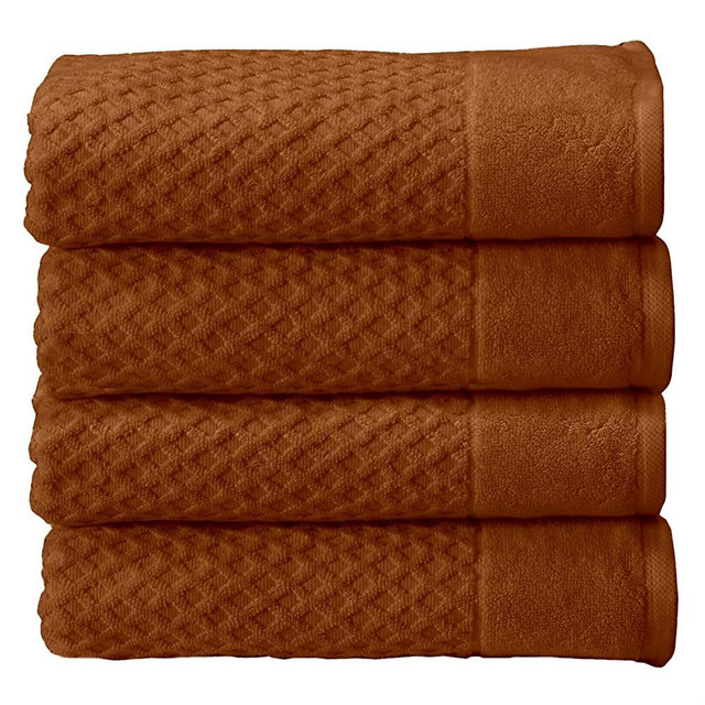 Great Bay Home 100% Cotton Copper Bath Towel Set | 4 Soft Bath Towels (30 x 52 inches) | Highly Absorbent, Quick Dry Bath Towels | Grayson Collection (Set of 4, Copper)