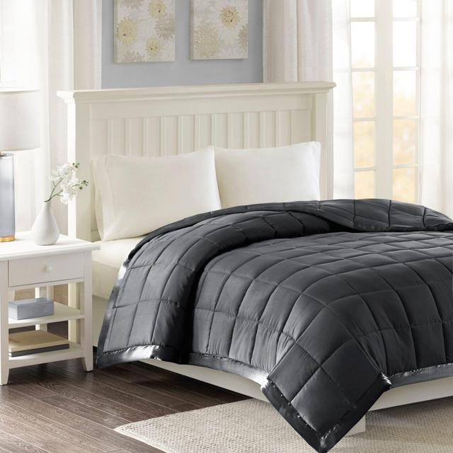 Madison Park Windom 3M Scotchgard Down Alternative King Blanket in Charcoal