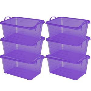 Life Story Purple Stackable Closet & Storage Box 55 Quart Containers (6 Pack)