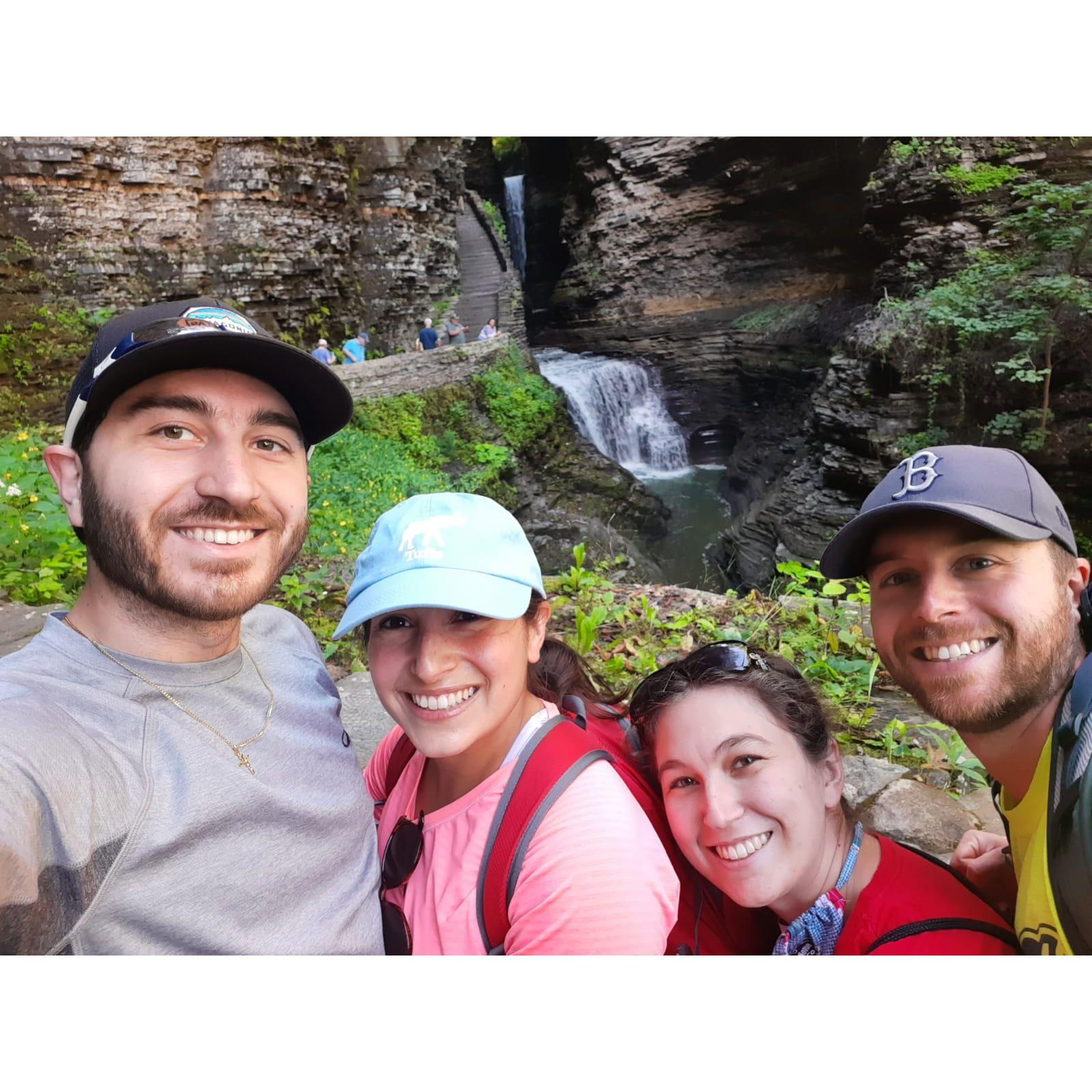 Matt, Nicole, Carlye and Derek at Watkins Glen State Park 2021