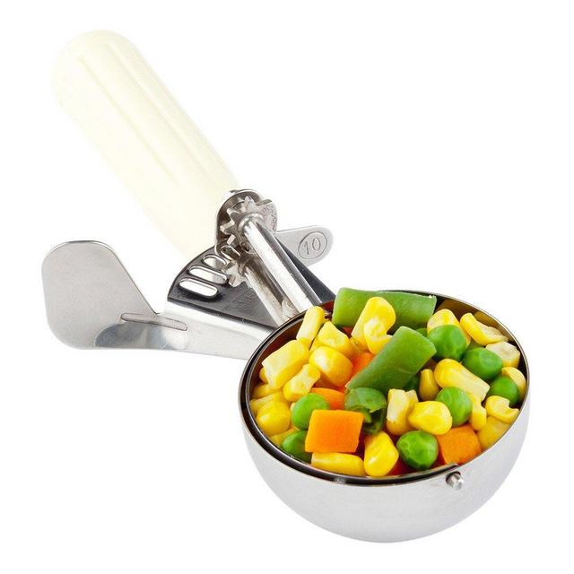Met Lux 3.75 Ounce Portion Scoop, 1 Durable Cookie Scoop - #10, With Ivory Handle, Stainless Steel Disher, For Portion Control, Scoop Cookie Dough, Cupcake Batter, or Ice Cream - Restaurantware