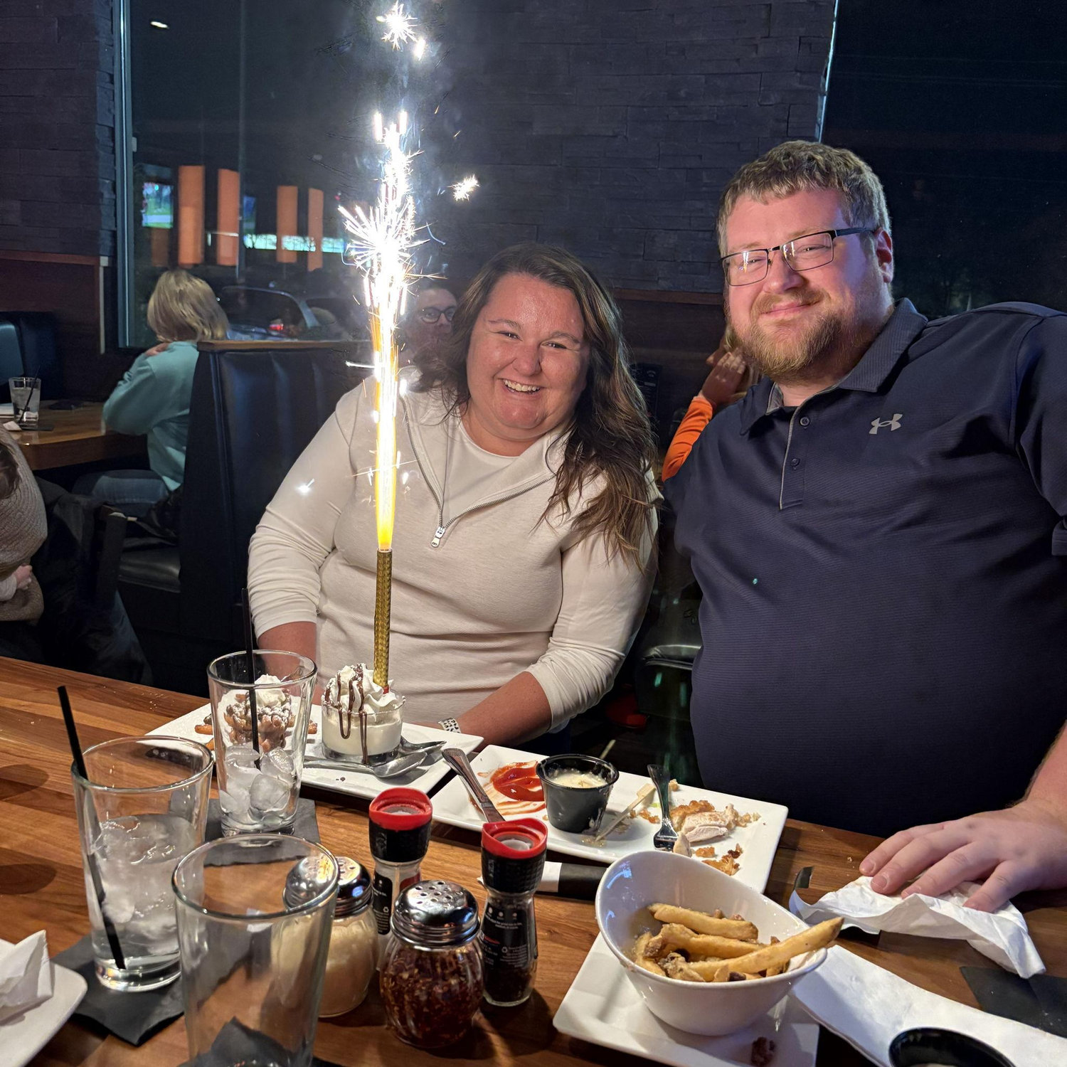 Celebrating our engagement with family.