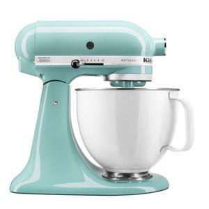 Artisan® Series Tilt-Head Stand Mixer with 5 Quart White Colorfast Finish Stainless Steel Bowl - Aqua Sky | KitchenAid US
