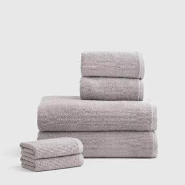 Turkish Ribbed Quick Dry Bath Towel Bundle - Mineral