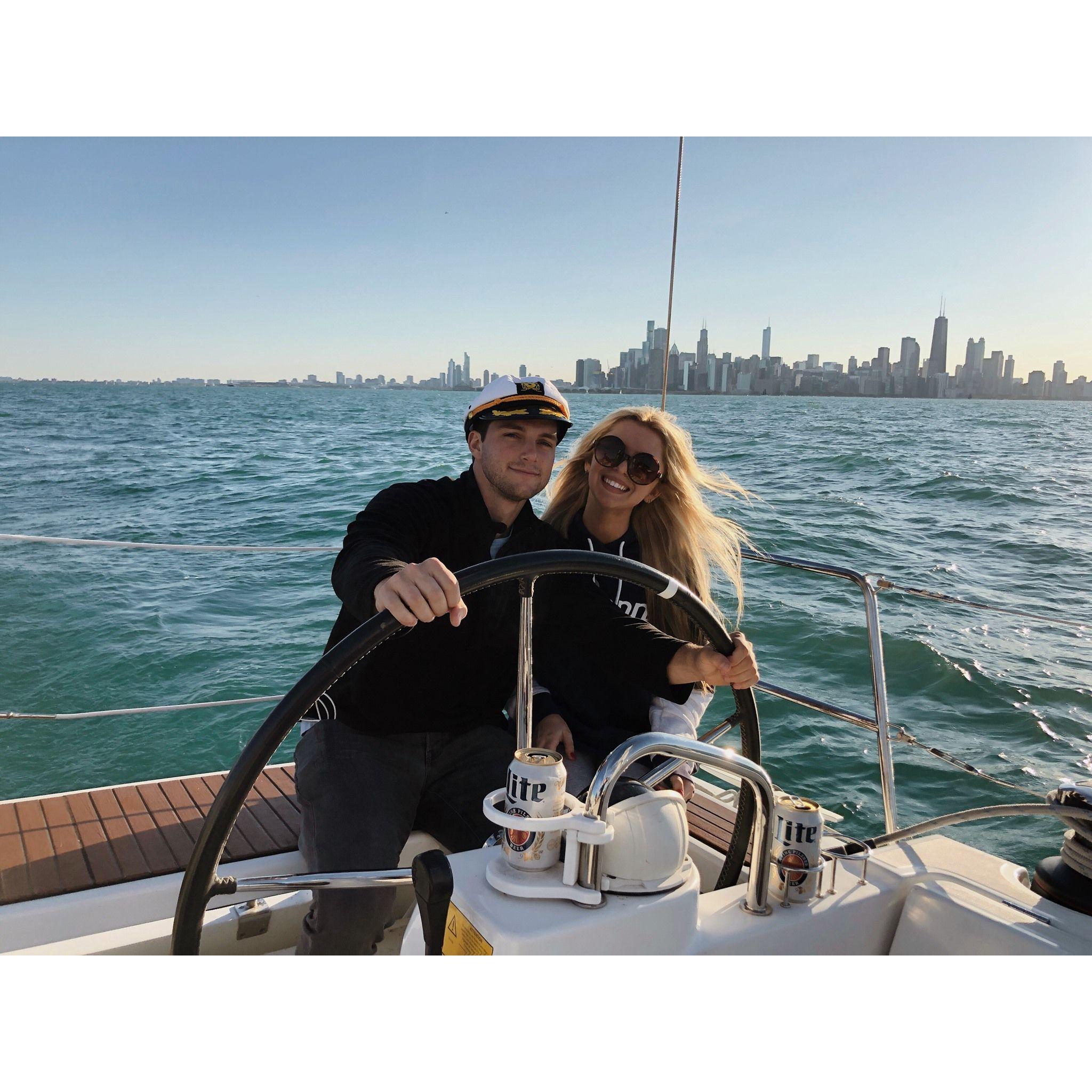 September, 2020- A beautiful fall day sailing through Lake Michigan