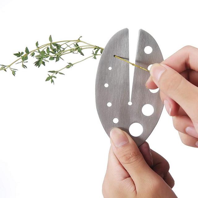 Herb Stripper Tool, Stainless Steel Herb Leaf Zipper for Kale, Chard, Collard Greens, Rosemary and Thyme