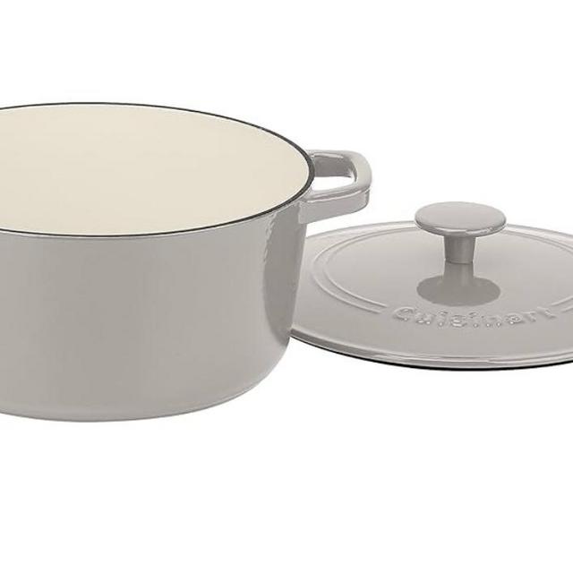 Cuisinart Chef's Classic Enameled Cast Iron Round Covered Casserole (Linen, 5- Quart)