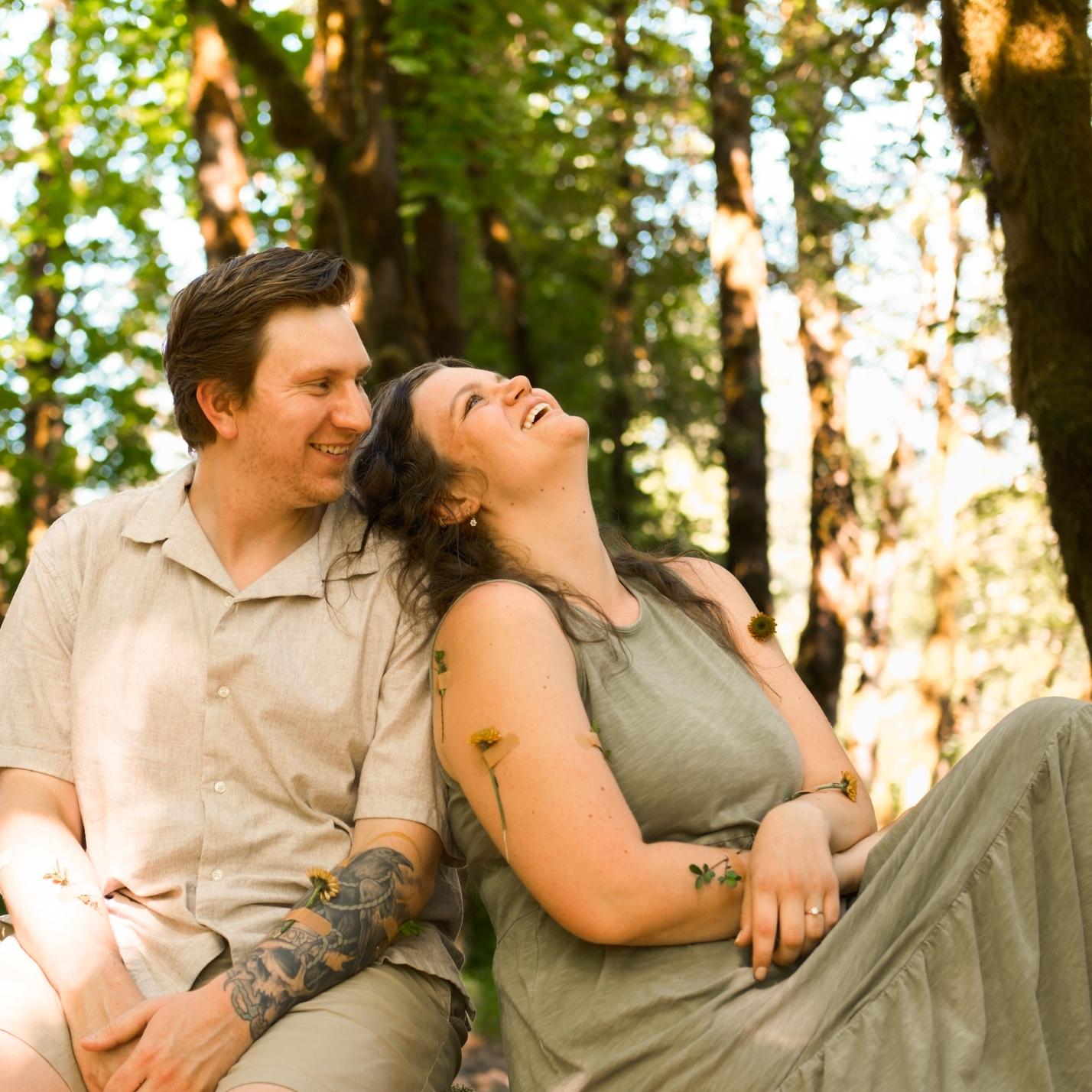 Creative forest photoshoot with friends