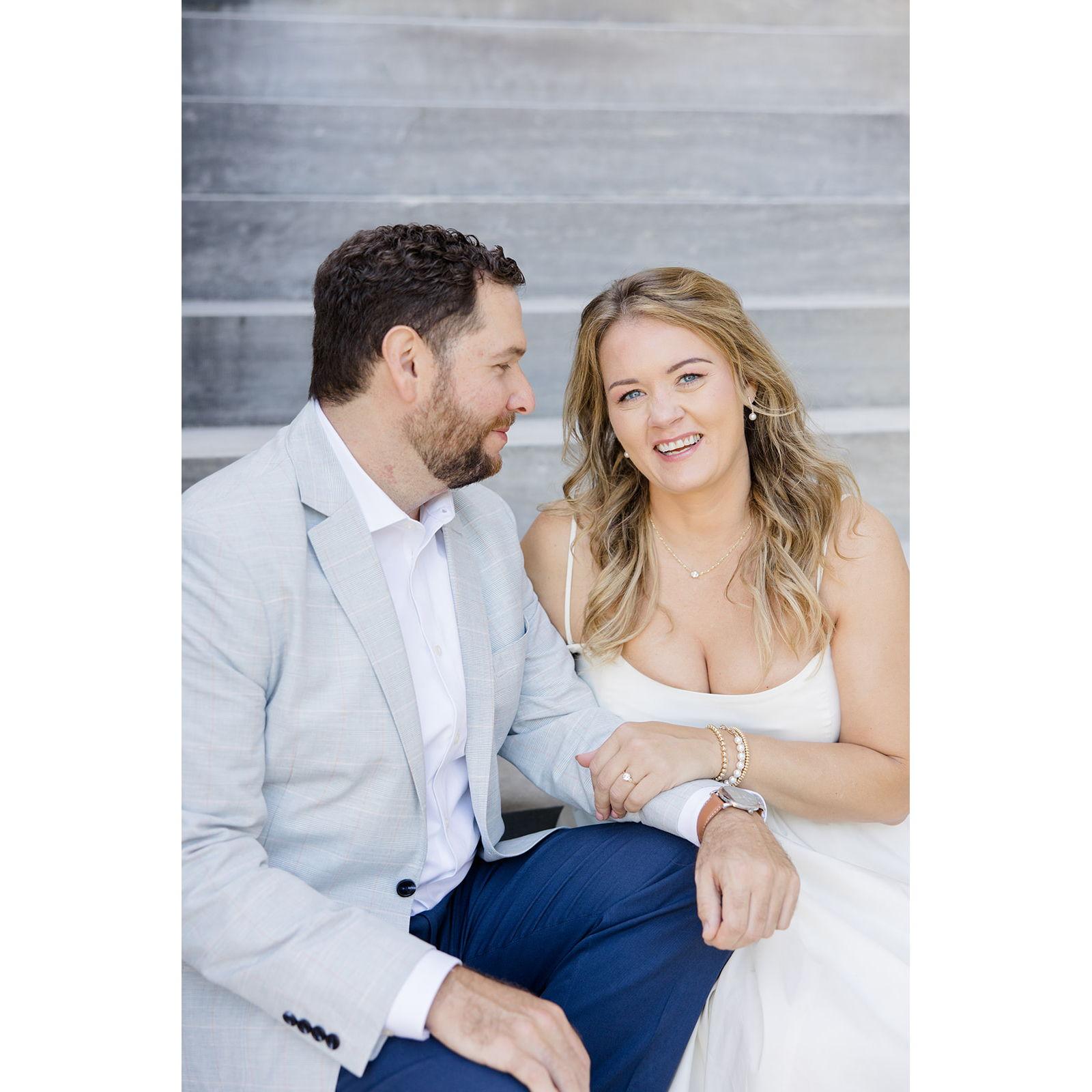 Engagement photos at the Merchantile Exchange in Old City