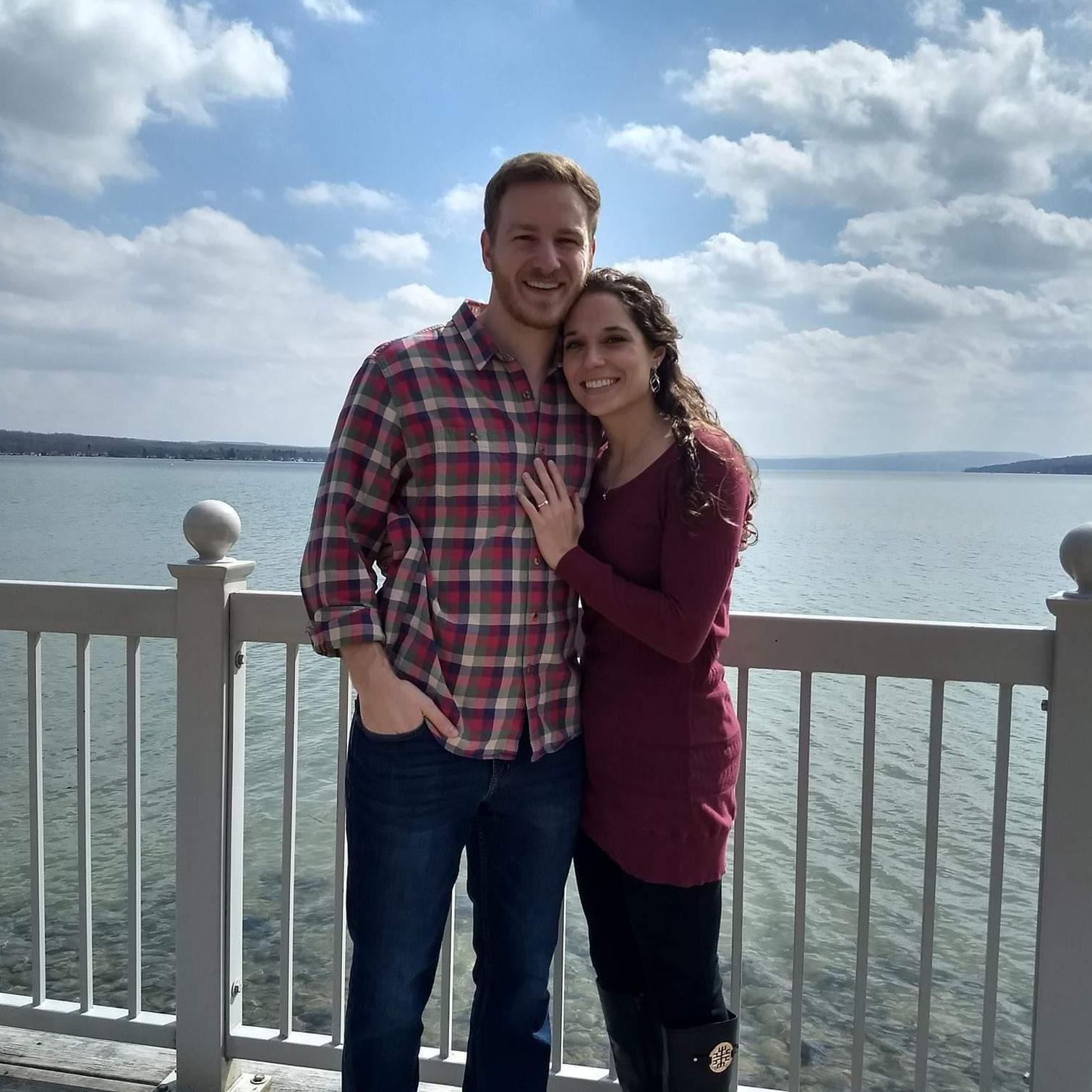 At Canandaigua Lake right after Ben proposed!