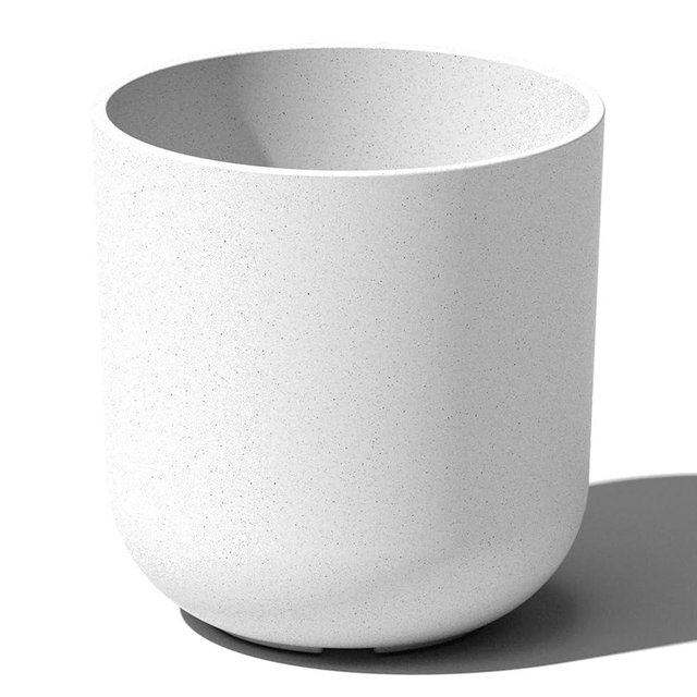 Veradek Mason Series Lima Planter - Round Planter for Indoor or Outdoor Porch/Garden | Made from Plastic-Stone Composite with Drainage Holes | Modern Décor for Succulents, Flowers, Small Plants