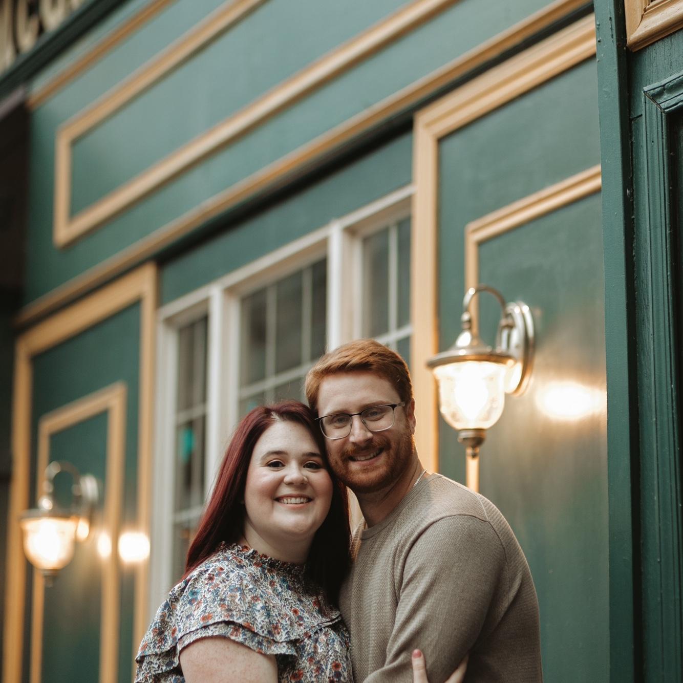 This photo was taken in front of McGrath's Pub! This was a frequent date night spot for us!