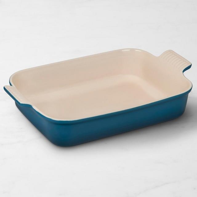 Le Creuset Heritage Stoneware Rectangular Dish, 9" X 12", Deep Teal