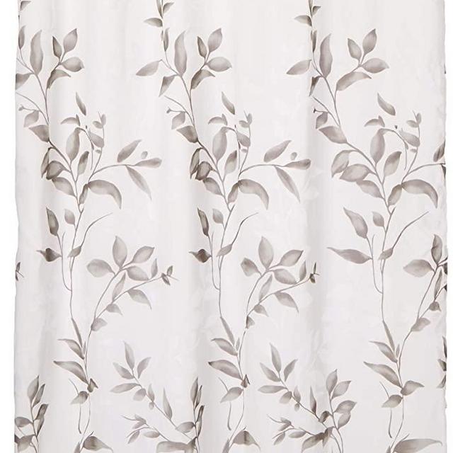 Madison Park Cecily Botanical Modern, Contemporary Design Water Repellent Shower Curtains for Bathroom, 72 X 72, Grey