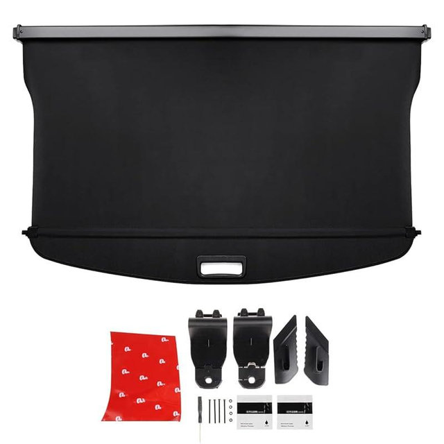 Powerty Cargo Cover for 2020-2023 2024 2025 Ford Escape Accessories Trunk Cover Retractable Trunk Shielding Shade Cargo Luggage Cover Black