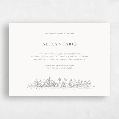 White Wedding Invitation - Manitou Bloom