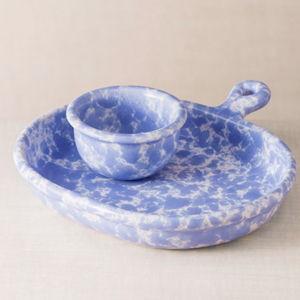 Bistro Plate & Crock Set: Morning Glory Blue