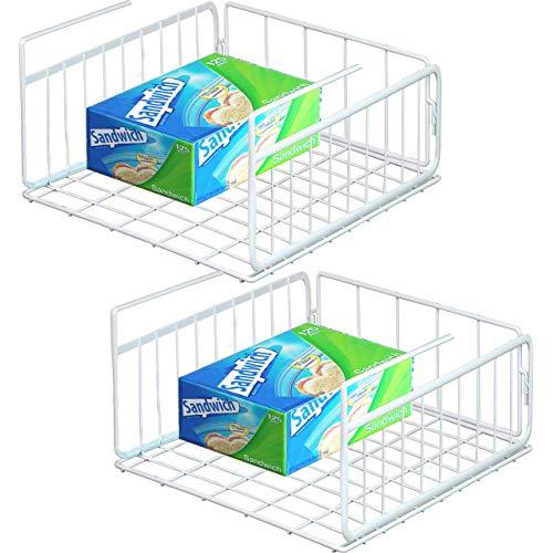 Simple Houseware 2 Pack Under Shelf Basket, White